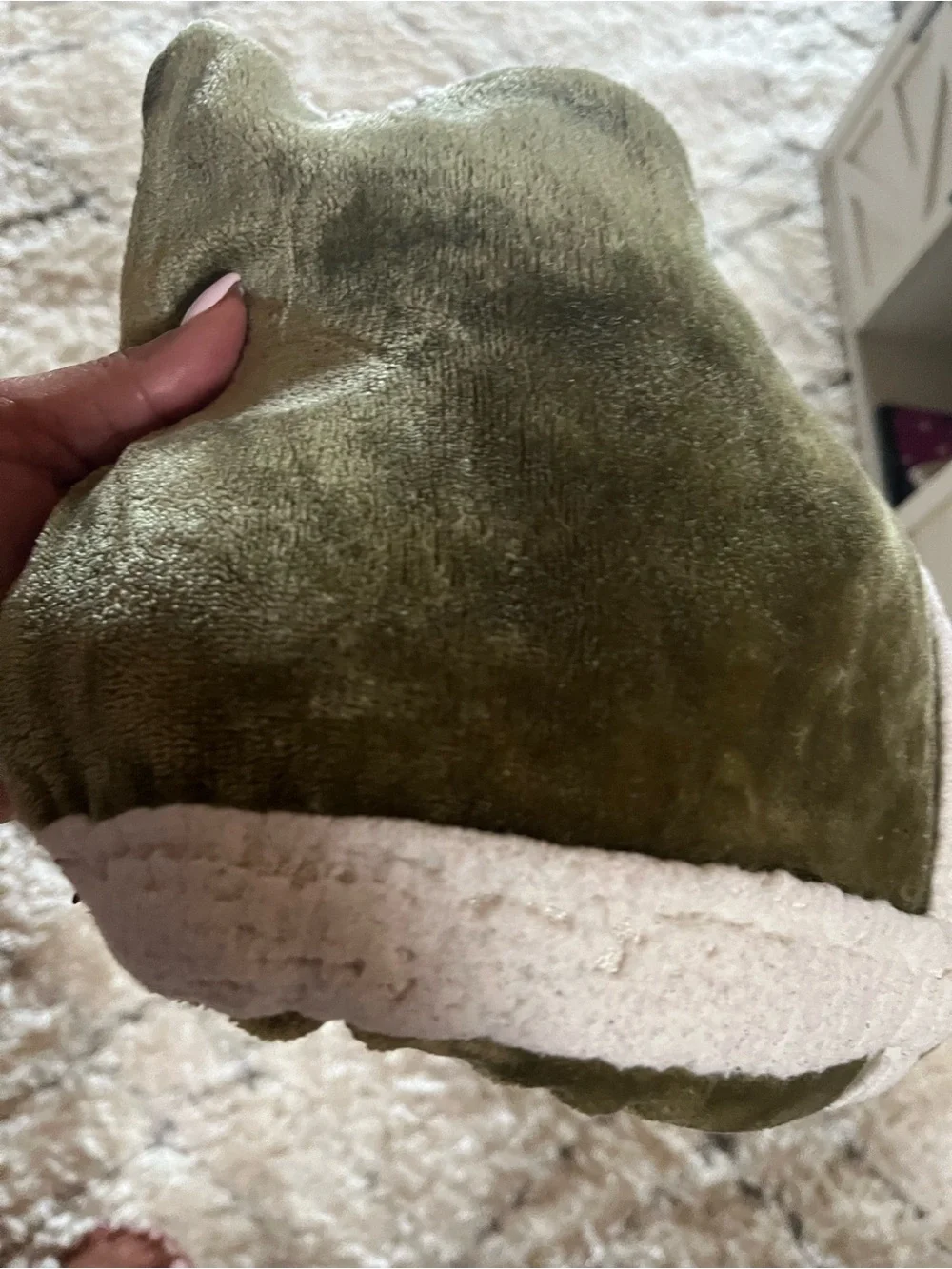 Olive Green Plush Sherpa-Trim Comforter Set - Home Bedding
